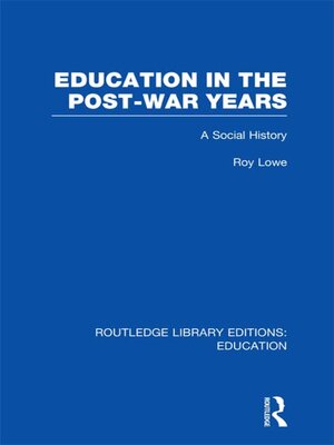 cover image of Education in the Post-War Years